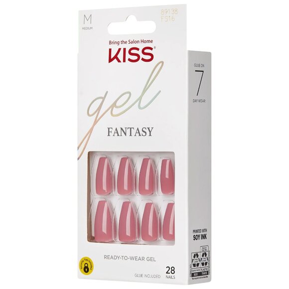 Kiss Gel Fantasy Medium Length Nails - Letter To Ur EX - Picture 1 of 4